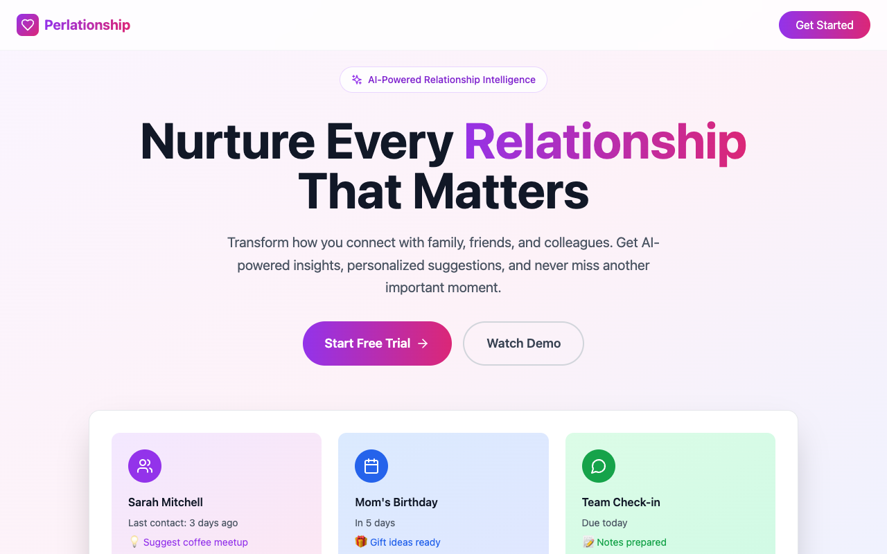 Perlationship - An AI-powered tool that helps you remember important moments in relationships