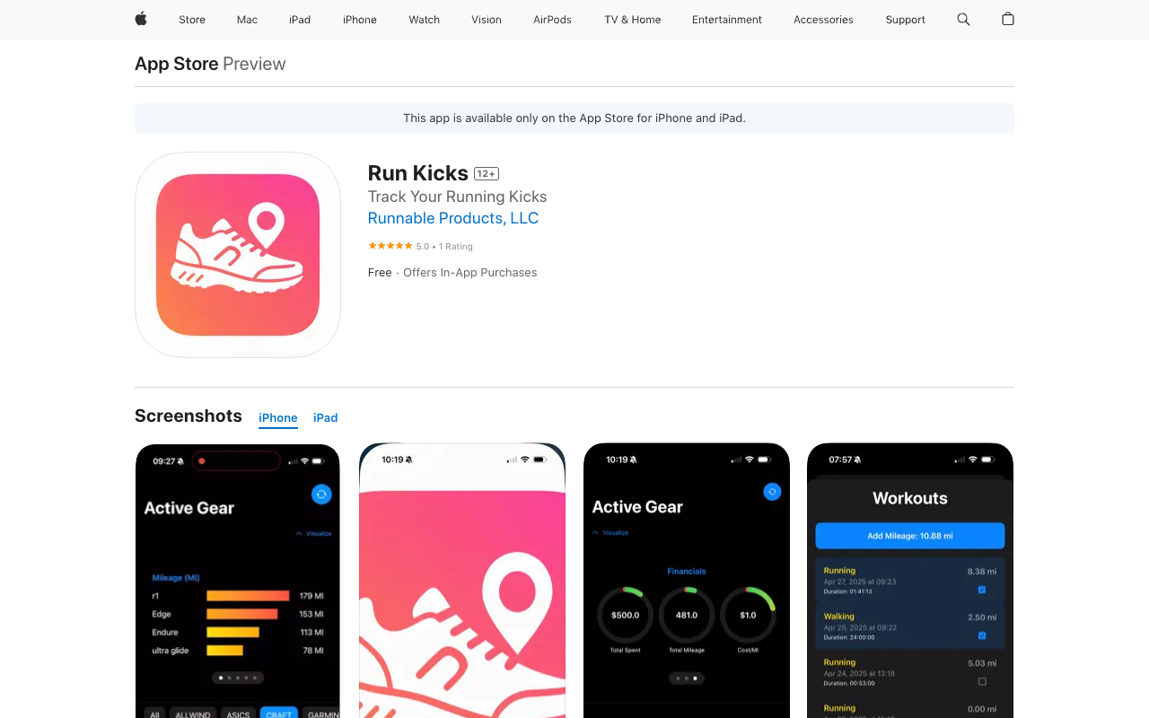 Run Kicks - An app for tracking your running shoes and getting personalized recommendations