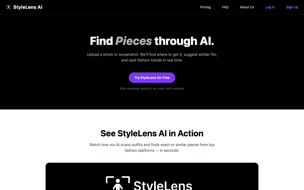 StyleLens AI - An AI fashion search tool that helps you find outfits, shoes, and accessories from photos