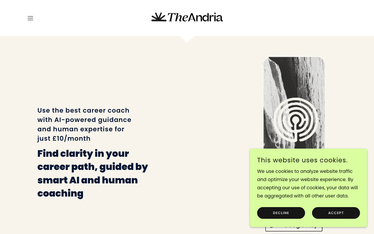 TheAndria - A smart AI platform that combines human coaching to guide your career decisions