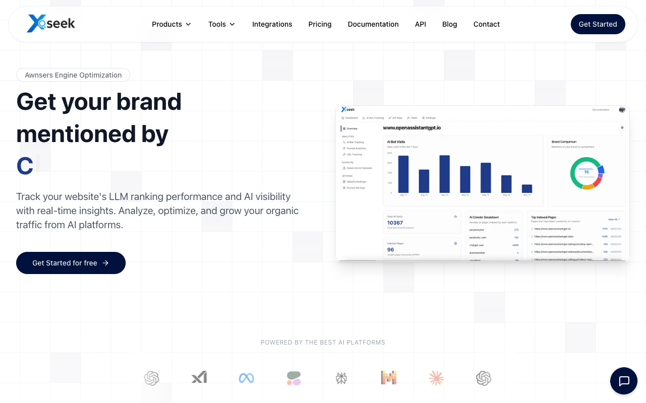 xSeek - Enhance Your Brand's AI Visibility and LLM Ranking Performance